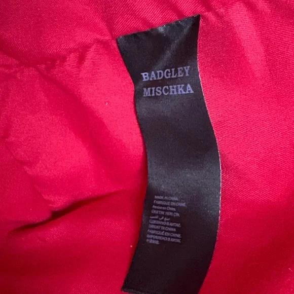 Badgley Mischa Red Quilted Tote with Gold Accents & Mini White Purse Charm - Picture 7 of 9